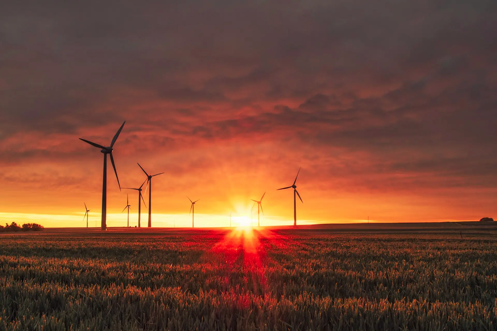windmill on grass field during golden hour